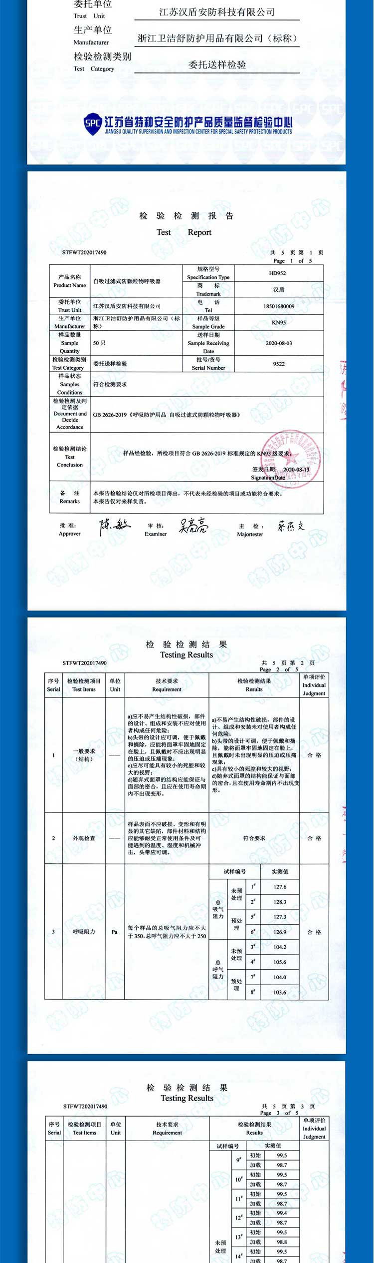 汉盾 HD9521 KN95折叠式口罩 （耳带式，独立装）