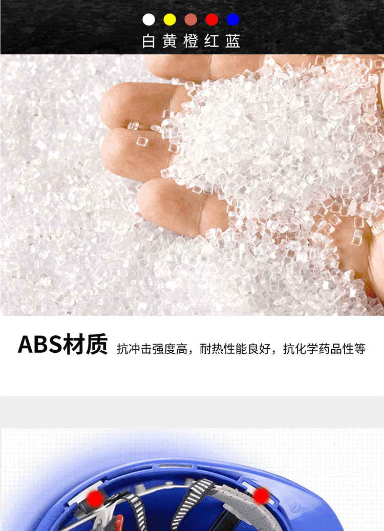 汉盾劳保用品 HT05 三筋ABS带透气安全帽